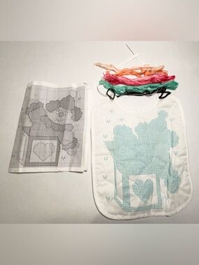 Janlynn Neat & Nifty Stamped Cross Stitch Baby Bib Kit Jack In The Box Clown